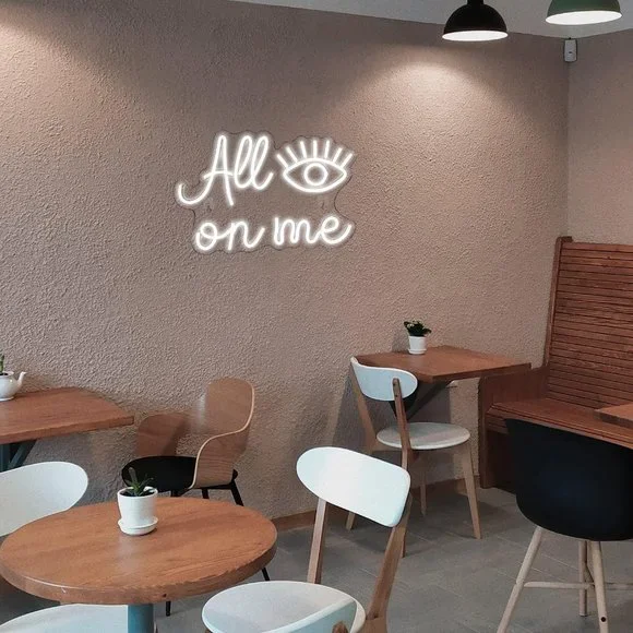 All Eyes On Me Evil Eye Greek Spiritual White Neon Light LED Wall Decor Dorm - Picture 6 of 8